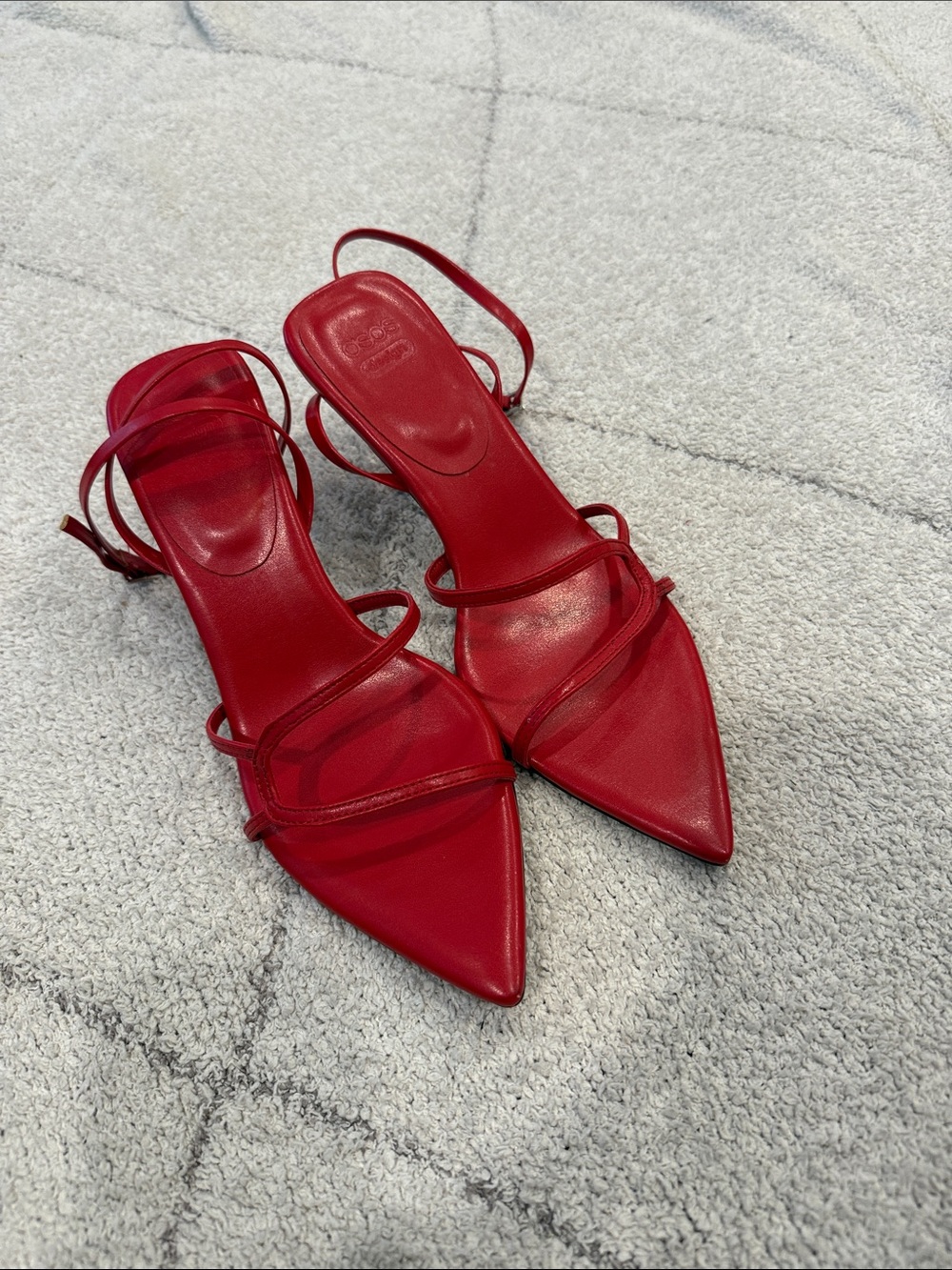 ASOS Red Strappy Pointed-Toe Heels